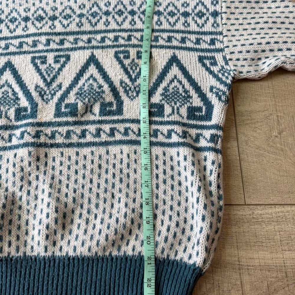 Vintage White Oak Knit Sweater – Geometric Pattern (Made in Korea, M) - Picture 7 of 7